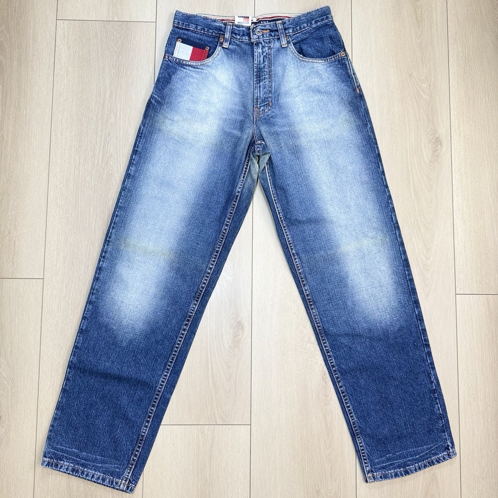 VTG Y2K Tommy Hilfiger Freedom Jeans Mens 29x32 Relaxed Straight Denim NWT Pants